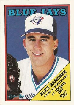 1988 O-Pee-Chee Baseball Cards 194     Alex Sanchez 1st Draft